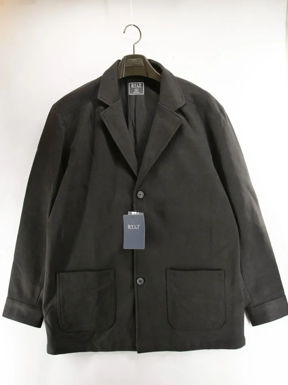 NWT BYLT Premium Basics Coastal Sport Coat Mens XL Black Stretch Blazer MTJV0473
